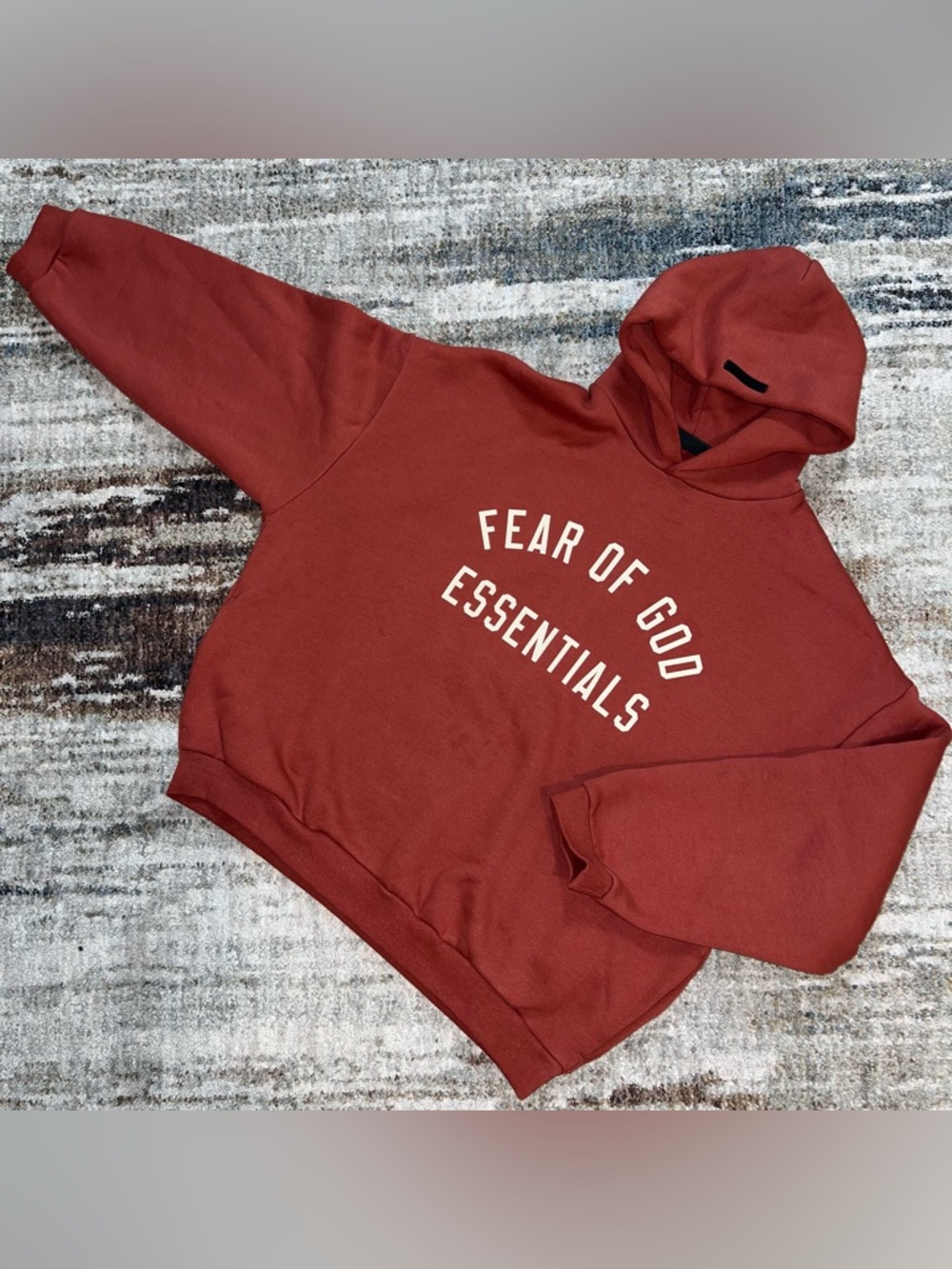 FEAR OF GOD ESSENTIALS Fleece Hoodie Crimson FW24 Collection